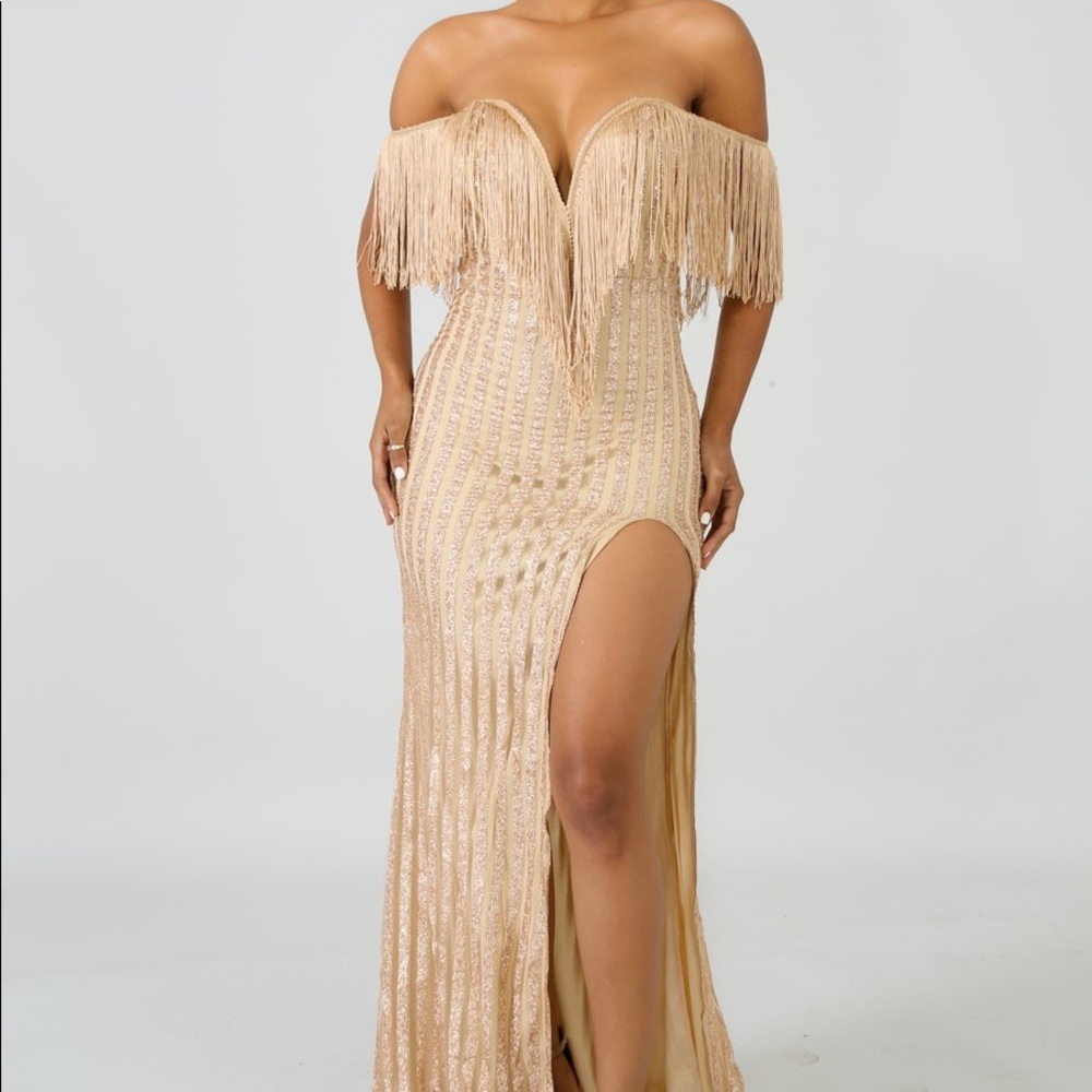 Glitter Stripe Tube Dress
